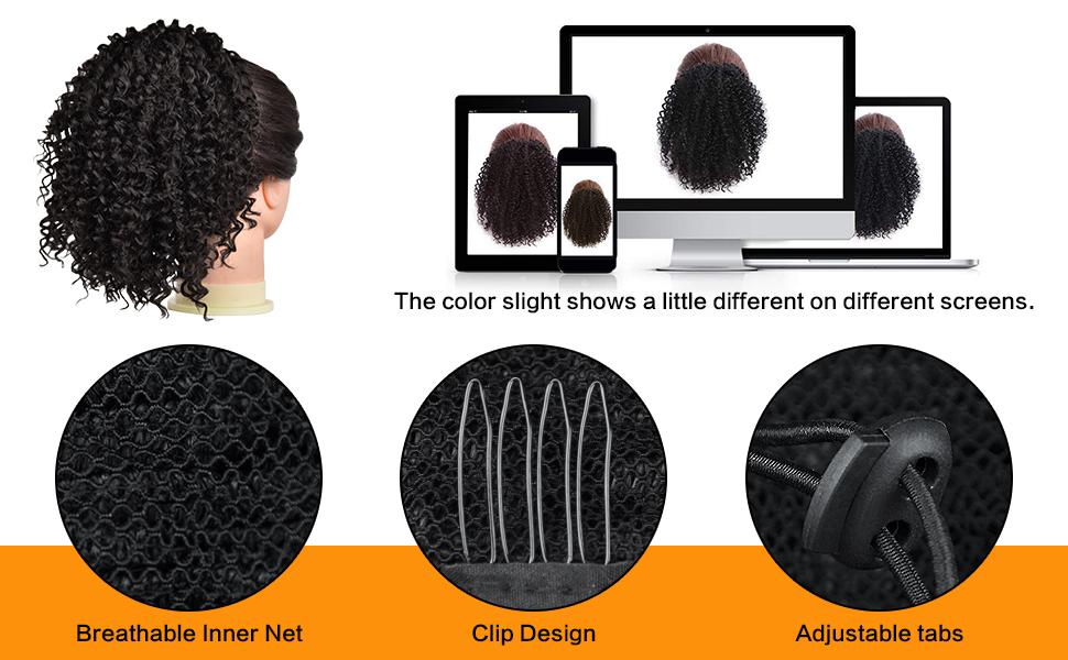 Hair-Afro Puff Drawstring Ponytail