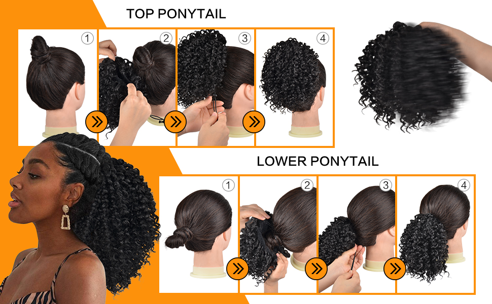 Afro Curly Ponytail Hair Piece for African