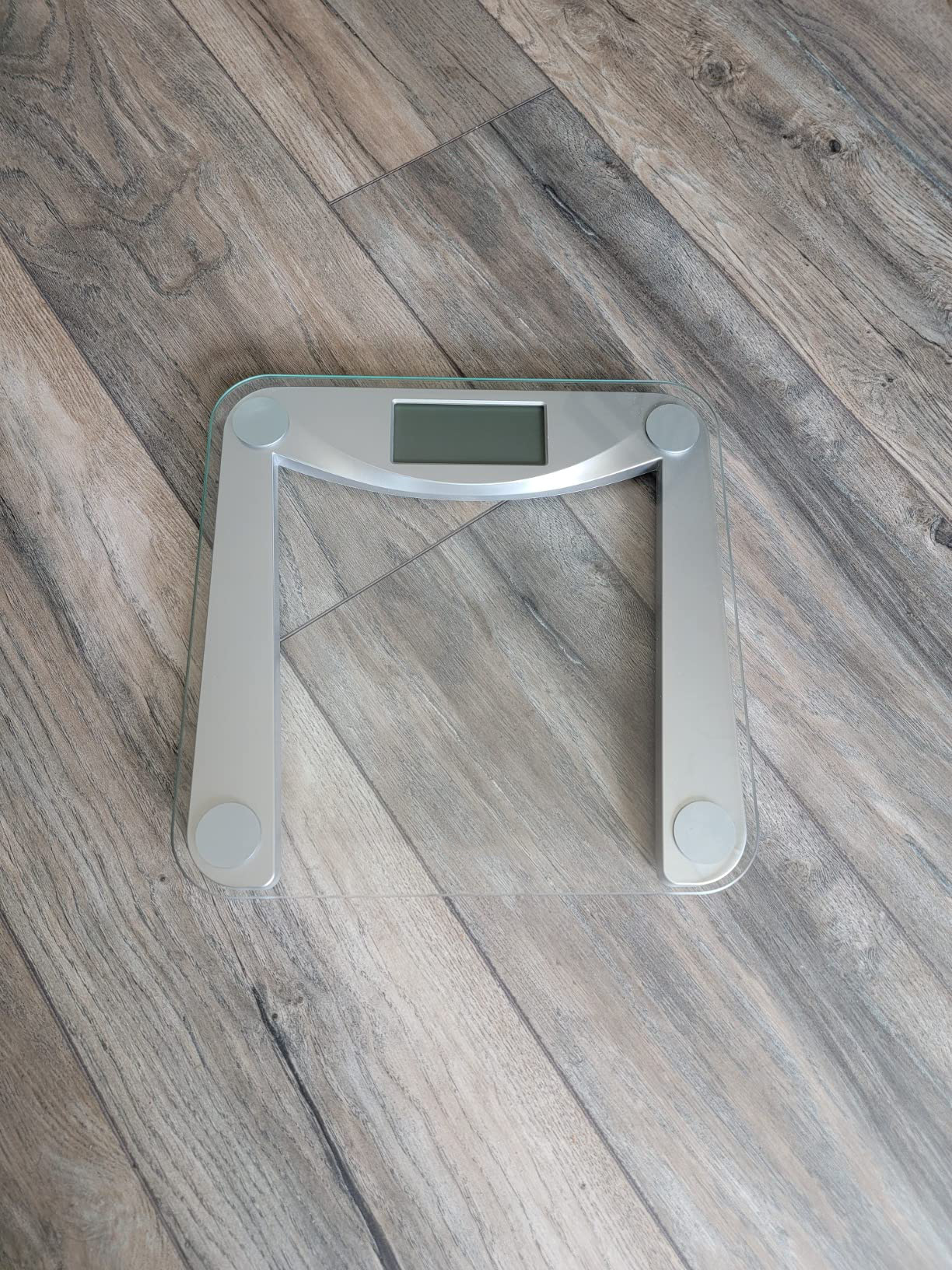 Peacoco Digital Bathroom Scale for Body Weight,Weighing Professional Since 2001,Extra Large Blue Backlit LCD and Step-On, Batteries Included, 400lb/180kg,Clear Glass,Silver