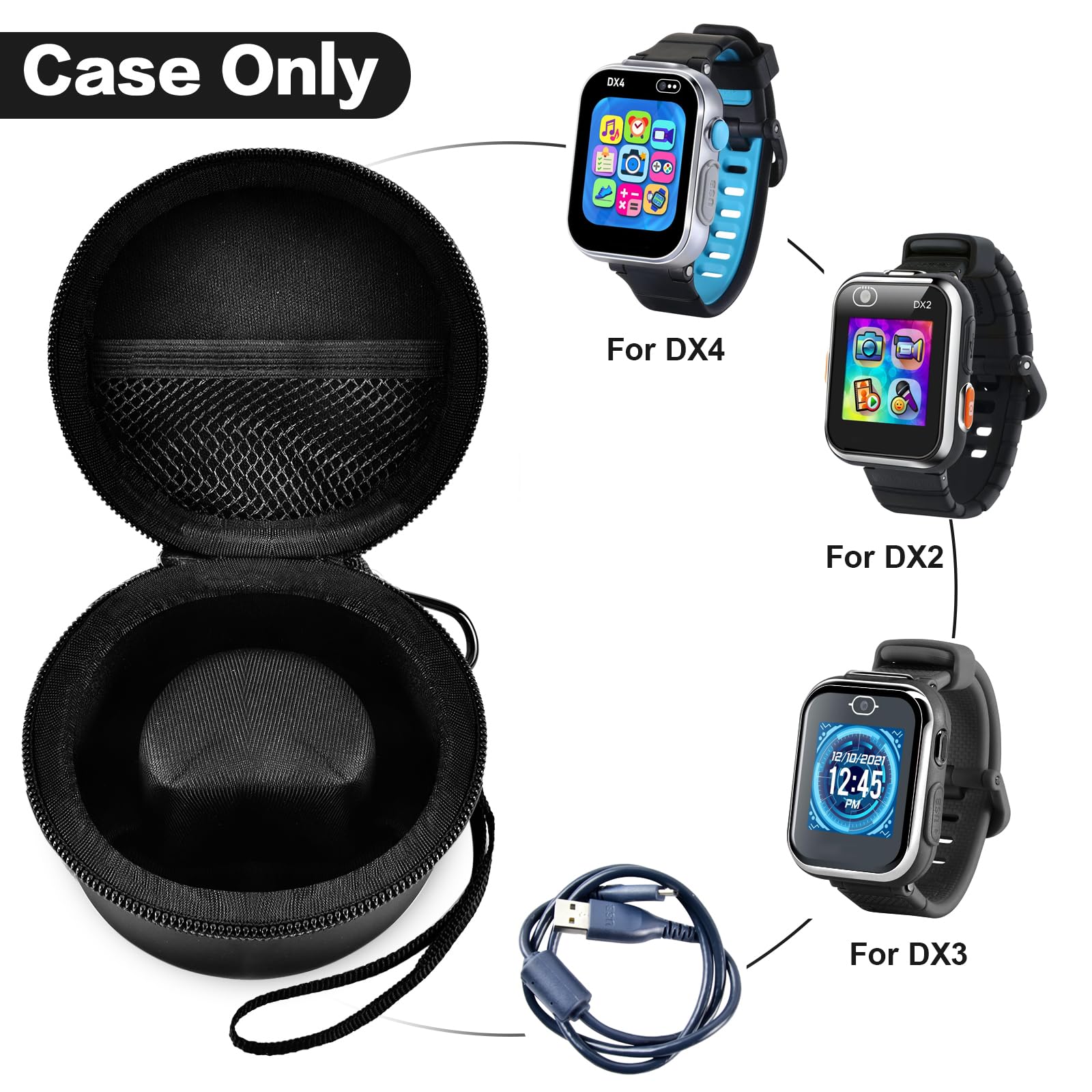 Peacoco Case Compatible with Vtech KidiZoom Smartwatch DX2, DX3, for Little Tikes Tobi/for Watch 2/ for Gizmo Watch, Kid Watches Carry Box for VTech Kidizoom Smartwatch DX and Accessories (Bag Only)