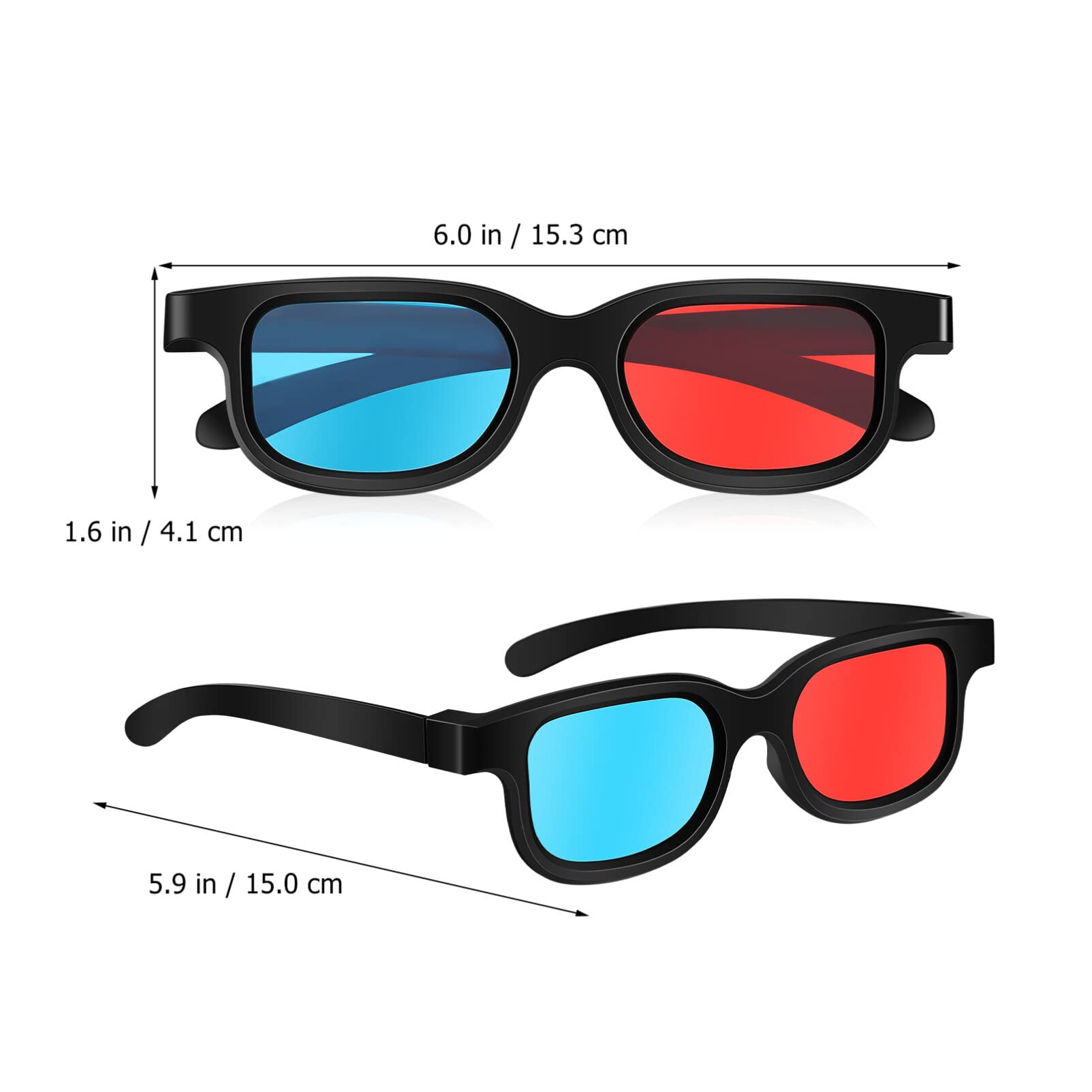 Peacoco 10 Pcs 3D Viewing Glasses 3D Movie Game Glasses Red-Blue 3D Glasses for TV Cinema Films