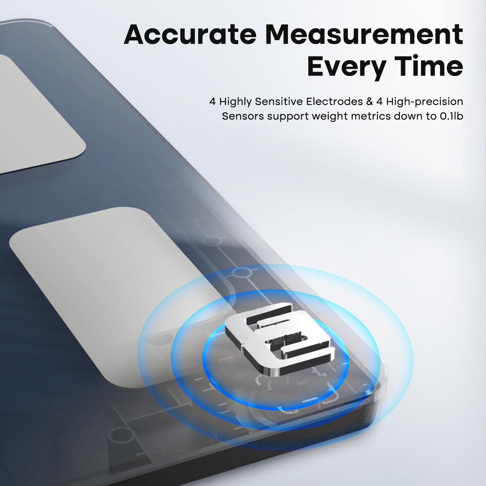 Peacoco Scale for Body Weight Smart: Digital Bathroom Body Fat Scales for BMI Muscle Bluetooth Body Composition Monitor 11.8" Large Platform Accurate Weighing Machine Health Analyzer with App 500lbs